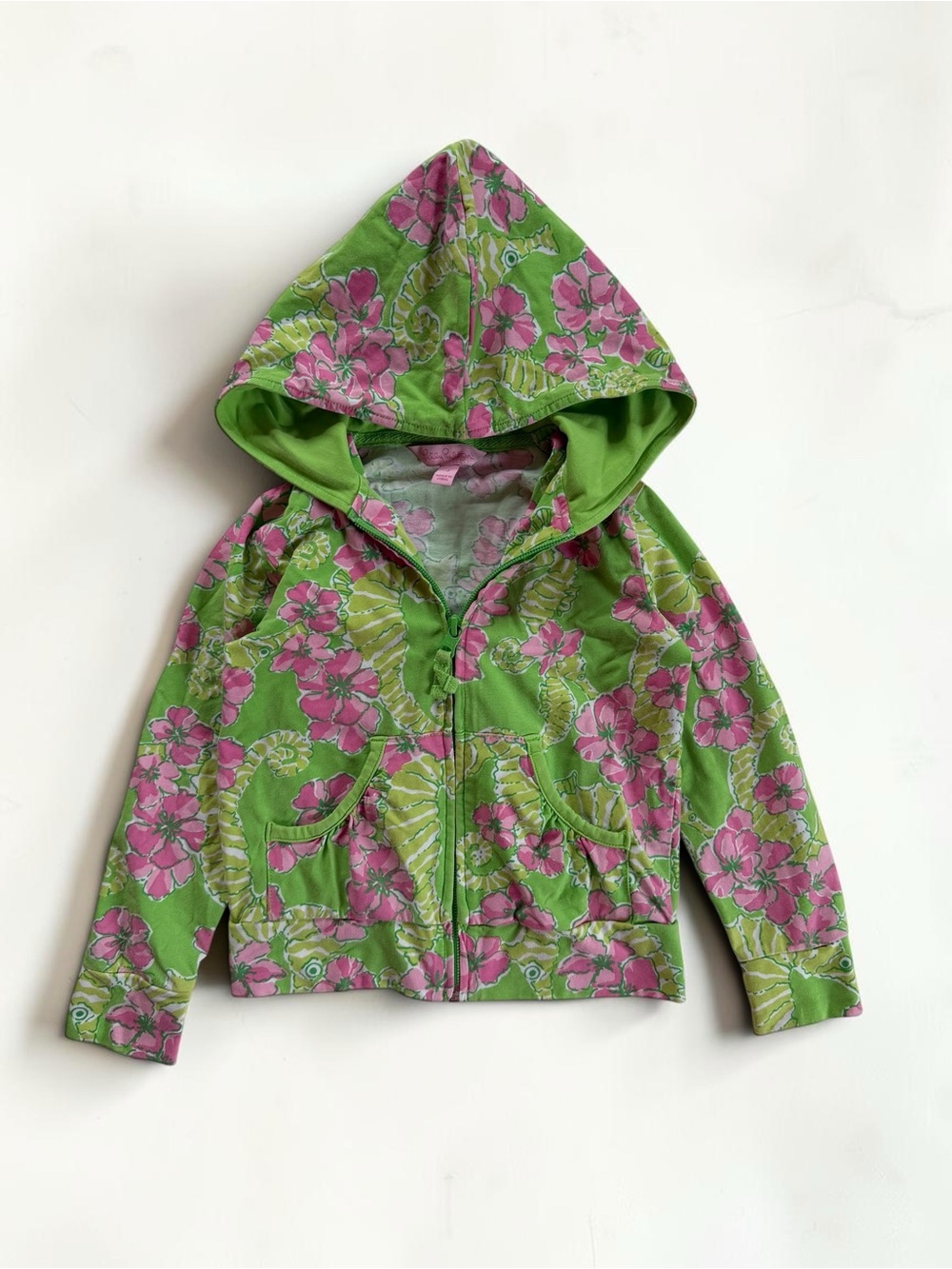 LILLY PULITZER VGUC Colorful Tropical Print Full Zip Hoodie